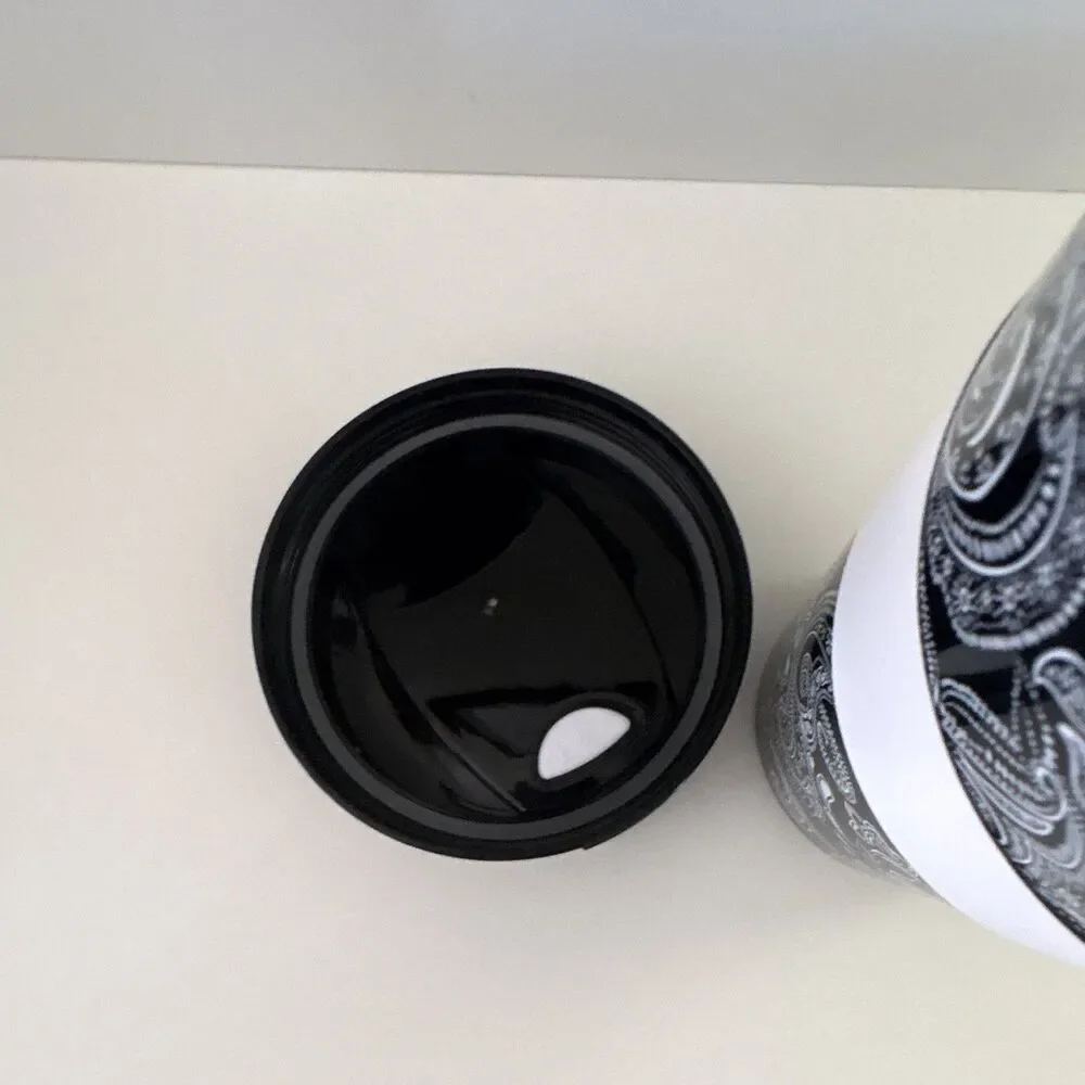 Vera Bradley Travel Mug Black/White Stellar Paisley 16 oz BPA-Free NEW